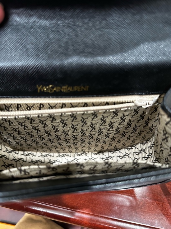 Vintage Yves Saint Laurent Black Scalloped Flap Crossbody Bag - Picture 12 of 13